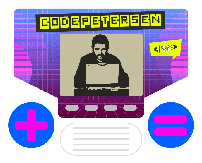 retro game with profile picture.